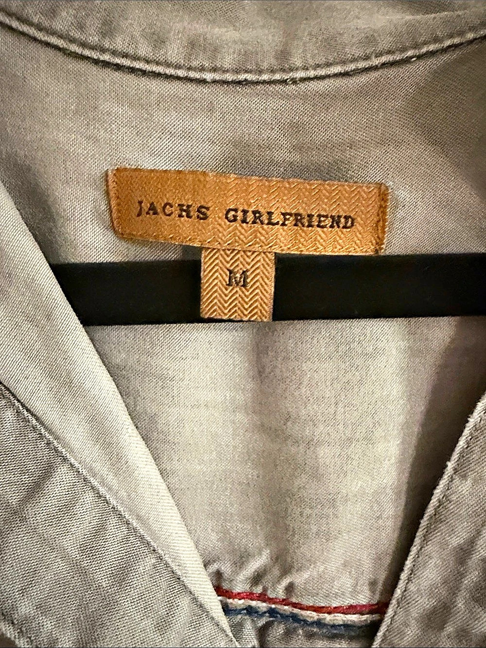 Jack's Girlfriend Gray Button Front Shirt - Picture 2 of 5